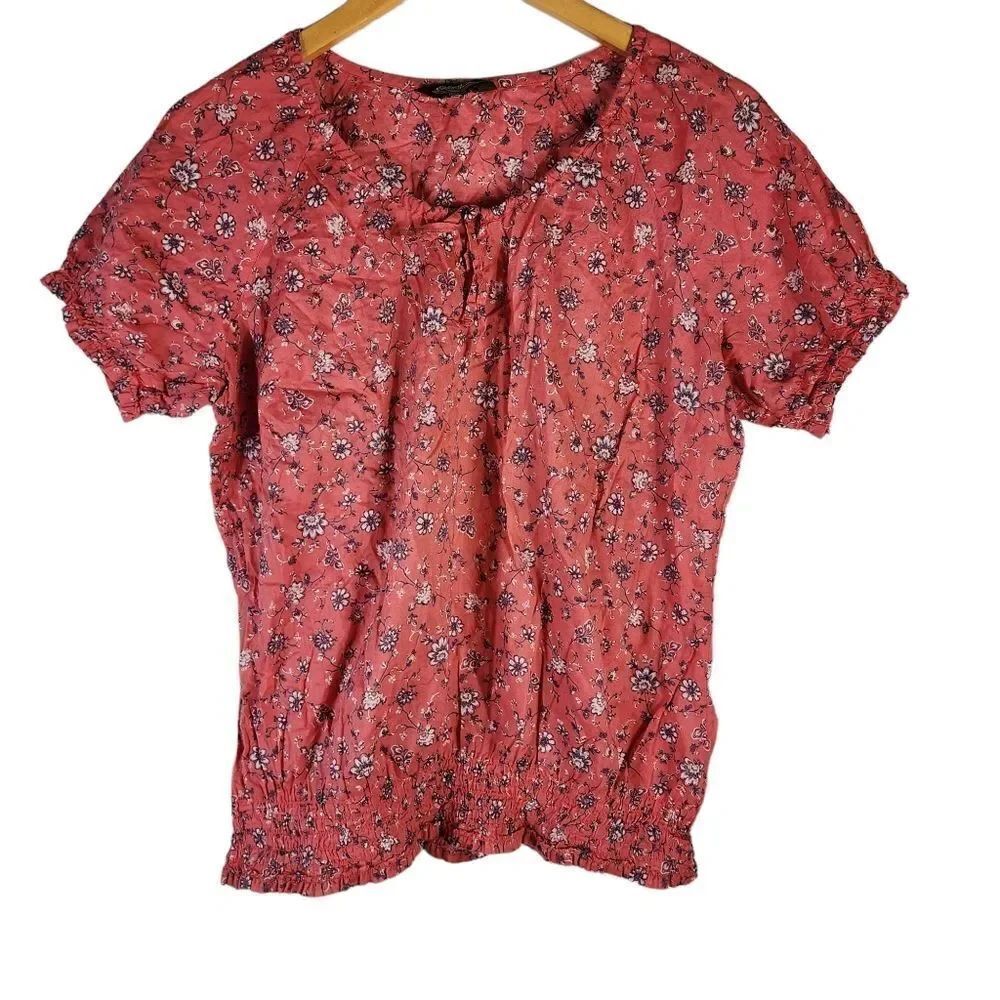 Eddie Bauer Coral Floral Top
